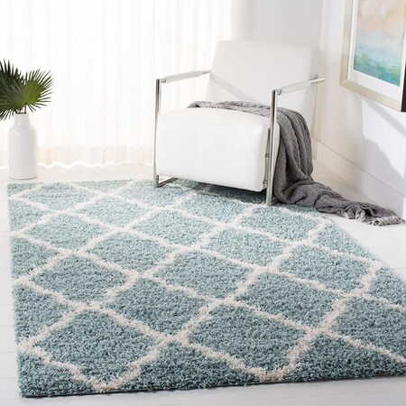 Safavieh 2 ft. 3 in. x 4 ft. SGD-Dallas Shag Accent Area Rug; Seafoam & Ivory SGDS257C-24